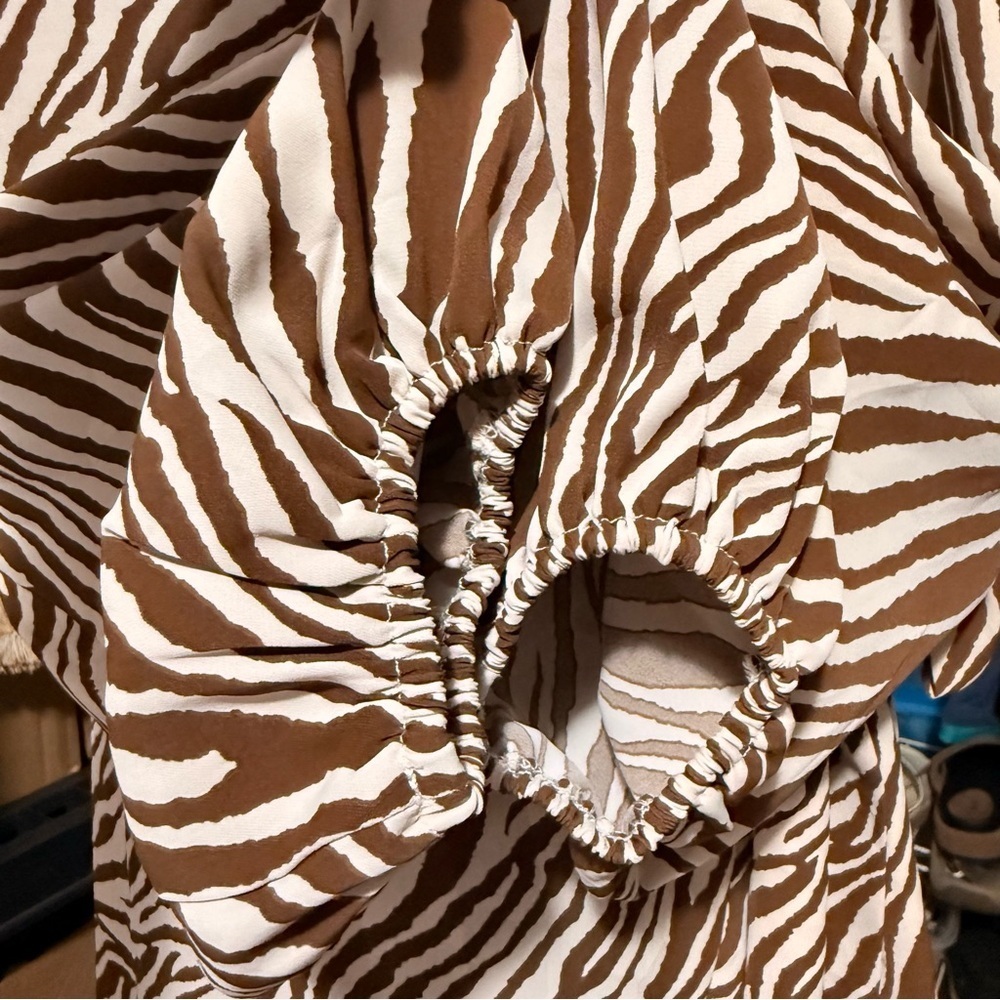 Miami Zebra Pattern Long Sleeve Dress - Picture 3 of 6